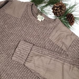 L.L. Bean Brown Commando Long Sleeve Merino Wool Crewneck Sweater Size XXL EUC